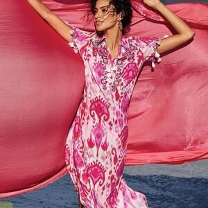 Soft Surroundings Vibrant Pink and Purple Dress